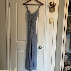 Blue and white romper